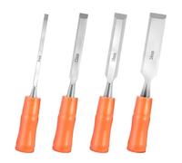 4Pcs Wood Chisel Set Carbon Steel Woodworking Tool with Beveled Blade 6/12/18/24mm Sturdy Carpenter Hand