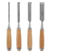 4Pcs Wood Chisels Set Sharp Chrome-Vanadium Steel Carving with Beech Handles Ergonomic Tools