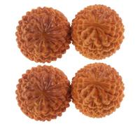 4pcs Wood Durian Hand Massage Balls for Adults Stress Relief Exercise | Matte 3d Texture, Nonslip Grip, Dexterity Support, Living Room Display, on Go Use