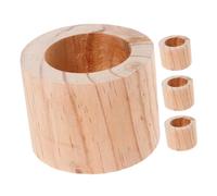 4pcs Wood Flower Pot Wooden Flower Box Succulents Pots for Desk and Windowsill Rustic Minimalist Style Small Storage Container Saving Space