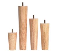 4PCS Wood Furniture Replacement Legs with M6 M8 M10 Screws Mid Century Table Legs for DIY Sofa Bed Cupboard Coffee Dressing Table Wood Color Component