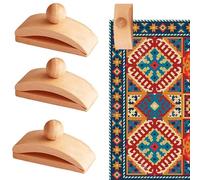 4pcs Wood Hanger Wood Quilt Clamps Tapestry Hanging Art Decorative Tapestry Hanger Clips Wall Clips for Hanging and Quilts Wall Décor Bedroom Living Room Display