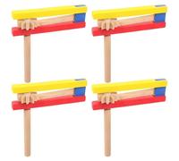4PCS Wood Musical Sound Musical Instrument Instrument Instrument Hearing Sense Percussion Hand Castanets Toy for Music Development