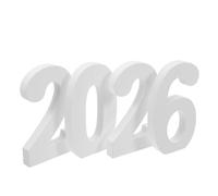 4pcs Wood Number Sign 2026 White Decorative Ornament for Display