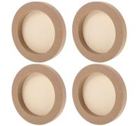 4Pcs Wood Photo Frames for Diy Crafting, 15Cm Round Blank Clay Frames for Painting, Art Projects, Home Decor, Weddings, and More