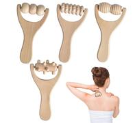 4Pcs Wood Therapy Massage Tools,Wooden Massage Rollers,Hand Massage Tools Manual Muscle Roller Stick,Handheld Wooden Massager for Relaxes Thigh, Leg,Hands,Back, Neck,Muscle Pain Relief & Relaxing