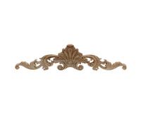 4pcs Woodcarving Furniture Vintage Home Decor Garden Decoration Accessories Solid Wood Applique Carved Flower Piece Miniature for Cupboard(40 * 9.5cm)