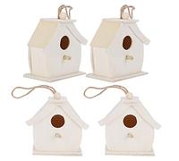 4pcs Wooden Birdhouses, DIY Hanging Bird Box Garden Birdhouse Decoration, for Kids Crafting, Creating and Decorating