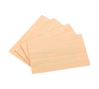 4pcs Wooden Business Cards Blank Bamboo Rectangle Craft Sheets | Smooth Unfinished Surface, No Smudging or Bleeding, Portable for Boutique Branding and Creative Social Events