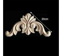 4pcs Wooden Carved Corner Onlay Applique Furniture Mouldings Decal for DIY Home Decor, European Style Decorative Wood Flower Panel for Cabinet Door Wall Trim - Beige(20x20cm)