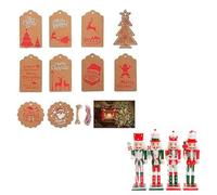 4Pcs Wooden Christmas Nutcracker 18cm Soldier Ornaments,Christmas Tree Decorations Mini Nutcracker Figures Hanging Ornaments,Nutcracker Soldier Puppet Doll Pendant for Tree Tradition Xmas Decor