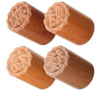 4pcs Wooden Cookie Stamps Cake Pattern Stamper for Baking