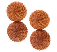 4pcs Wooden Durian Health Hand Balls for Adults Desk Stress Relief | Matte Finish, 3d Texture, round Shape, on Go Use, Dexterity Support