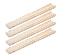 4pcs Wooden Fan Ribs with Smooth Surface Folding Frame | Natural Unfinished Wood with Grain, Classic Asian Style, Suitable for Arts and Crafts Classes