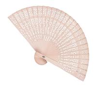 4PCS Wooden Folding Hand Fan Vintage Foldable Chinese Fan Hollowed Carved Wood Fans For Weddings Party Home Hollowed Carved Wood
