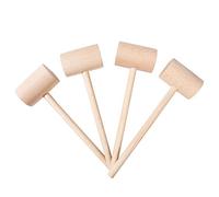 4Pcs Wooden Hammers, Natural Hardwood Crab Lobster Seafood Mallets