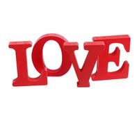4pcs Wooden Love Ornament Valentine Letters Red Wood Desktop Decor
