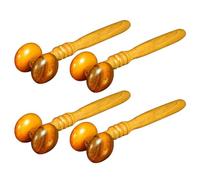 4pcs Wooden Massage Roller Stick for Head and Calves, Yellow | Deep Tissue Relief, Fatigue Easing, Blood Flow Support, Hand Use by Others, Woman Friendly