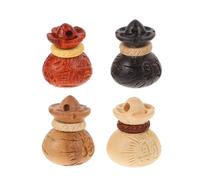 4pcs Wooden Money Bag Charm for Jewellery Making DIY Bracelet Pendant | Lightweight Carved Accessory, Safe Wood Material, Phone Hanging Ornament, Includes Jewellery Making Charms