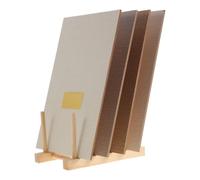 4pcs Wooden Nail Art Display Stand 15 Degree Angled Rows | Nonslip Silicone Base, Smooth Polished Board, Rounded Edges, for Salon Operations and Color Assessment