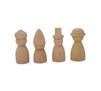 4Pcs Wooden Peg People Pretend Play for Kids Crafts Projects Graffiti Toys