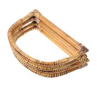 4pcs Wooden Rattan U Shape Bag Handles for Purse Making | Set, Solid Wood and Natural Rattan, Vintage Rustic Texture, for Bag Repair Random Color