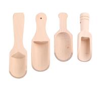4Pcs Wooden Scoop Multipurpose Bath Salt Spoon for Flour Candy Spices Sugar Cereal Coffee Condiment Kitchen Gadgets Coffee Scooper