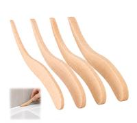 4Pcs Wooden Silicone Tool Sticks, Reusable Wood Mastic Tool Set, Smoothing Caulking Tools, Ergonomic Handle Silicone Sealant Tools for Mastic Exterior Window Clay Work Bathroom Home DIY