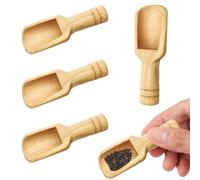 4PCS Wooden Spoons Small Scoop Mini Bamboo Spoons Eco-Friendly and Easy to Clean for Kitchen, Bath Salt,Salt Spoons Natural Scoop for Candy Honey Spices Sugar Tea Powder