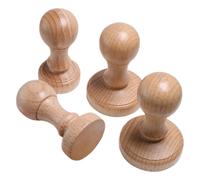 4pcs Wooden Stamp Handle Replacement for DIY Projects, Creative Khaki | Easy Assembly, Ergonomic Grip, Versatile Use for Offices and Classroom Crafts, Wood Material