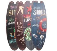 4pcs Wooden Surfboard Plaque Summer Beach Signs for Home Decor