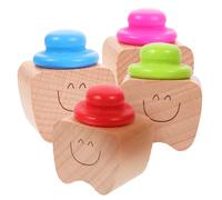 4pcs Wooden Tooth Holder Box for Kids Baby Keepsake Gift | My First Tooth, Simple Generous Look, Each Tooth Has Its Own Room, for Newborn Memories Random Color