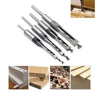 4pcs Woodworking Square Drill Bits Set, HSS Wood Mortising Chisel Countersink Bits Woodworker Hole Saw Power Tool Kits 1/2 1/4 5/16 3/8 Inch