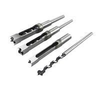 4pcs Woodworking Square Drill Bits Set, HSS Wood Mortising Chisel Countersink Bits Woodworker Hole Saw Power Tool Kits 1/2 1/4 5/16 3/8 Inch