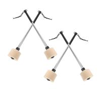 4pcs Wool Felt Bass Drum Beater 14 Inch Percussion Mallet | Stainless Steel Handle, Ergonomic Grip, Balanced Rebound, for Recording Sessions and Long Rehearsals