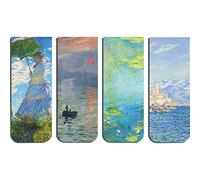 4pcs World Famous Paintings Bookmark Rectangular Magnetic Bookmark Starry Sky Bookmark School Office Stationery