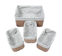 4pcs Woven Storage Baskets Cube Nursery Storage Bins Green