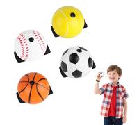4PCS Wrist Ball - 60 mm Bouncy Portable Elastic Ball on a String with Bracelet and Rope, Wrist Exercise Balls, Tennis Football Rubber Balls String Rebound, Ideal for Teenagers 0716-4