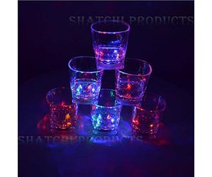 4pcs x Shatchi Flashing LED Glowing Cup Water Indutive Wine Glass Halloween Hen Party Novelty