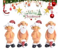 4PCS Xmas Decorations Naughty Santa Ornament Tree Hanging Ornaments Funny Santa Claus for Xmas Tree Hanging Ornament (5 CM)