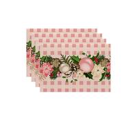 4PCS Xmas Trees Snow Christmas Placemats Winter Table Mats for Kitchen Dining Decoration J