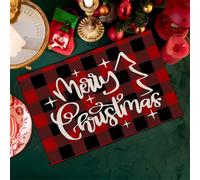 4PCS Xmas Trees Snow Pink Christmas Placemats Winter Table Mats for Kitchen Dining Decoration L