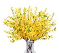 4pcs Yellow Artificial Flowers 55cm Artificial Forsythia Branches Silk Faux Spring Summer Dexorative Flowers Bouquet for Home Garden Wedding Party DIY Official Floral Arrangement Outdoors & Indoors
