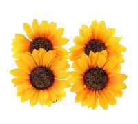 4pcs Yellow Sunflower Wrist Corsage Bracelet for Performance Costume | Fabric Elastic Band, Realistic Floral Design, Skin Friendly Finish, for Parades and Themed Parties