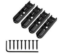 4Pcs Yootones Bass Guitar Bridge Individual Bass Bridge Tailpiece Single String Bass Bridge Compatible with 4 String Electric Bass Guitar Accessories (Black)
