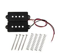 4Pcs Yootones Bass Open Pickups Humbucker Pickup for 4 String P Bass Replacement (Black)
