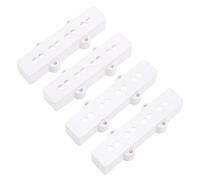 4Pcs Yootones Bass Pickup Covers Neck/Bridge Compatible with 4 String Jazz J Bass Guitar Musical Instrument Parts (White)