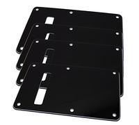 4Pcs Yootones Guitar Strat Back Plate Compatible with Fender USA/Mexican Standard Stratocaster Modern Style (3Ply Black)