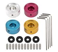 4Pcs Yootones Metal Footswitch Foot Nail Cap Protection Cap with Wrench for Guitar Effect Pedal Protection Cap (Blue+Gold+Silver+Red)