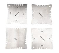 4Pcs Yootones Stainless Steel Guitar Notched Radius Gauge Fingerboard Guitar Ruler Fretboard Measuring Tool Set Compatible with Electric Bass Acoustic Guitar Bass Set up (Silver)